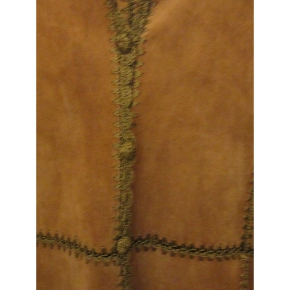 Linea by Louis Dell'Olio Brown 100% Suede Leather Patchwork Boho Jacket Top S - Picture 5 of 12
